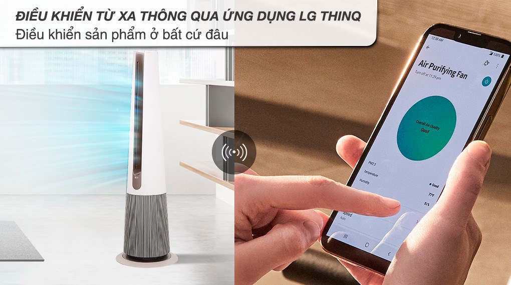 Máy lọc không khí LG PuriCare AeroTower FS15GPBF0 màu be 45W