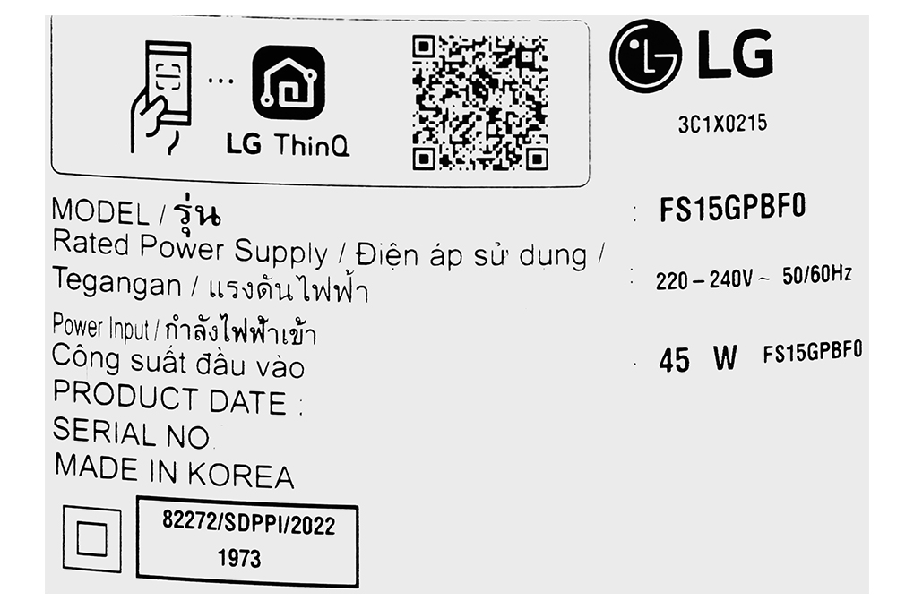 Máy lọc không khí LG PuriCare AeroTower FS15GPBF0 màu be 45W Màu Màu be