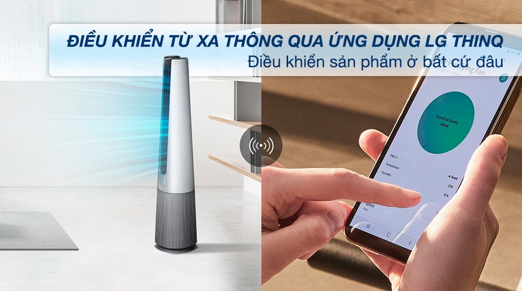 Máy lọc không khí LG PuriCare AeroTower FS15GPBF0 màu bạc 45W