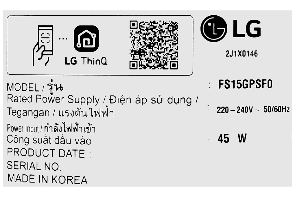 Máy lọc không khí LG PuriCare AeroTower FS15GPBF0 màu bạc 45W - 13