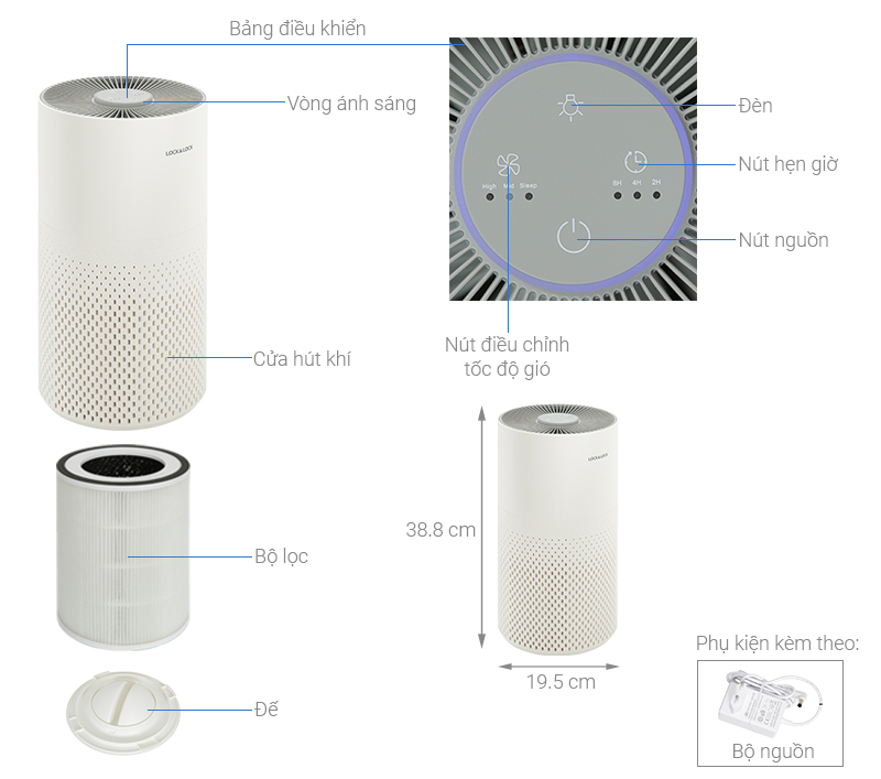 Máy lọc không khí Lock&Lock ENP126WHT 23W