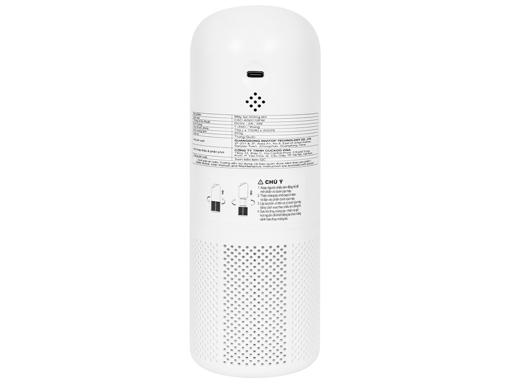 Máy lọc không khí Cuckoo CAC-AG0110FW/WHCKV 5W Màu Trắng