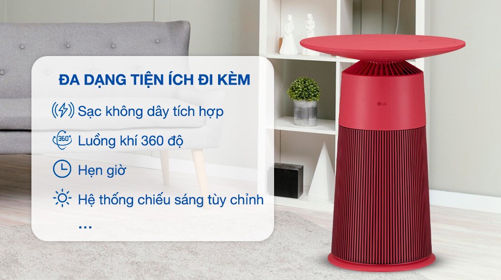 Máy lọc không khí LG PuriCare Aero Furniture AS20GPRU0 màu đỏ 28W