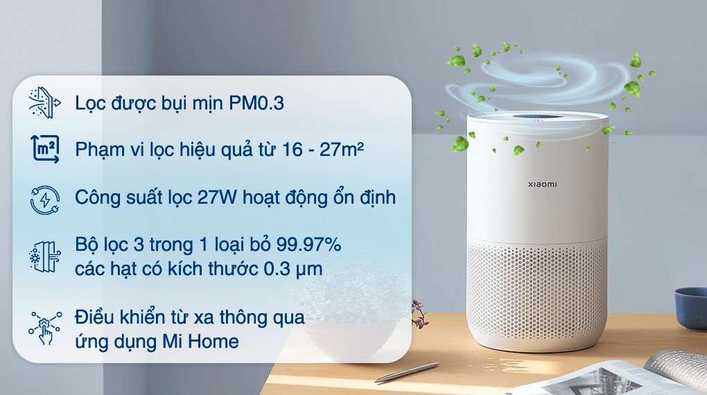 Máy lọc không khí Xiaomi Smart Air Purifier 4 compact EU (BHR5860EU) 27W
