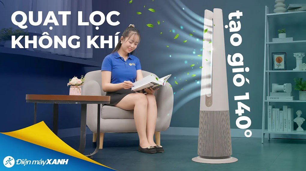 Máy lọc không khí kết hợp quạt LG PuriCare AeroTower Hit FS15GPBK0.ABAE 40W