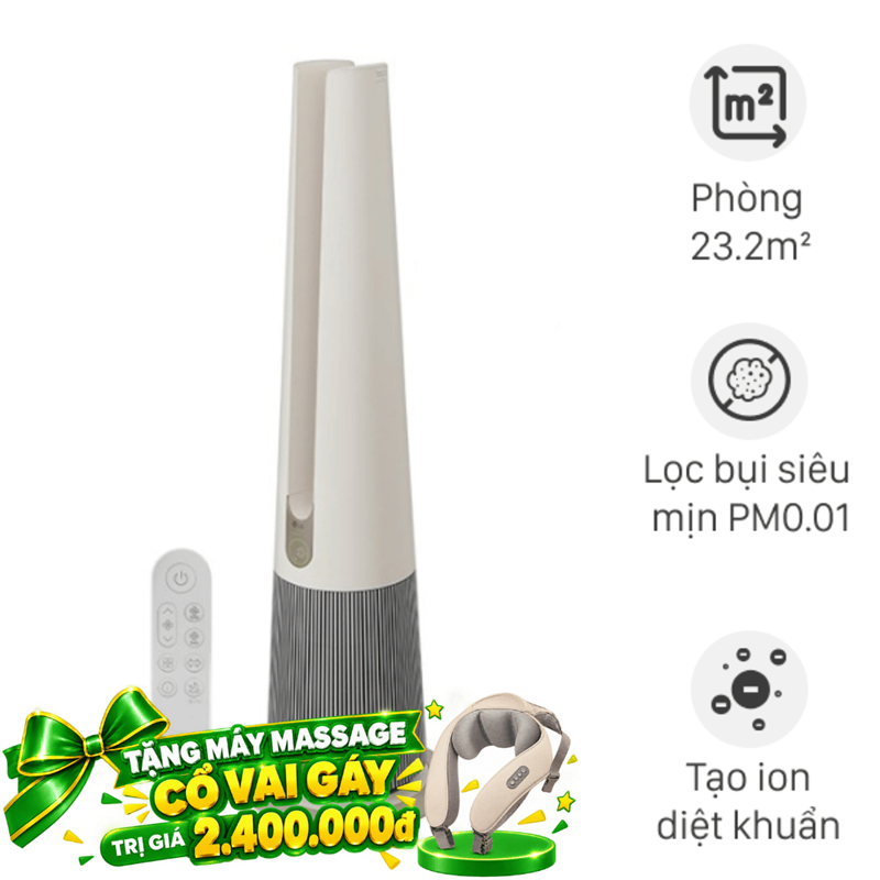 Máy lọc không khí kết hợp quạt LG PuriCare AeroTower Hit FS15GPBK0.ABAE 40W