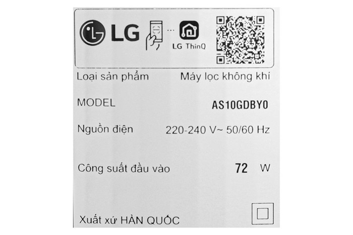 Máy lọc không khí LG PuriCare 360 Alpha Double AS10GDBY0.ABAE 72W Màu Màu be