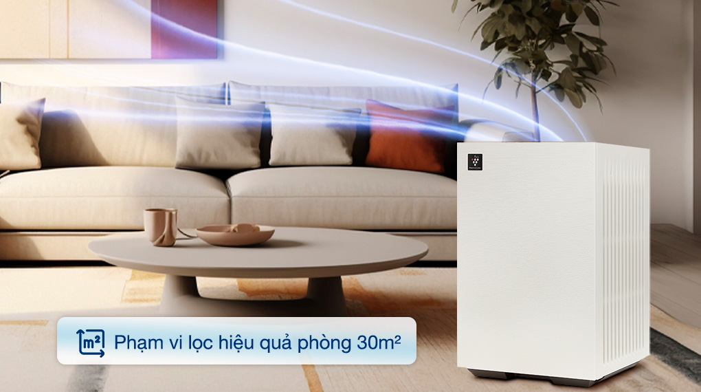 Máy lọc không khí Sharp FP-S40V-W 23W - Phạm vi lọc