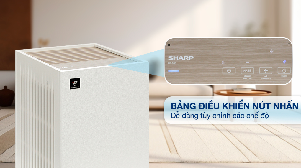 Máy lọc không khí Sharp FP-S40V-W 23W - Bảng điều khiển