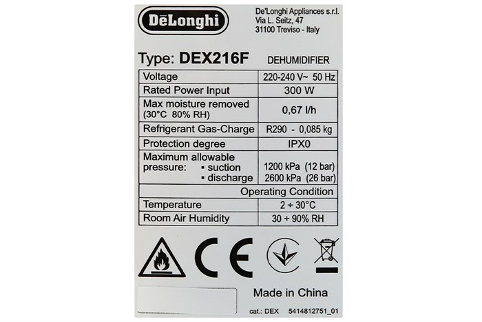 Máy hút ẩm Delonghi DEX216F Màu Xanh dương đậm