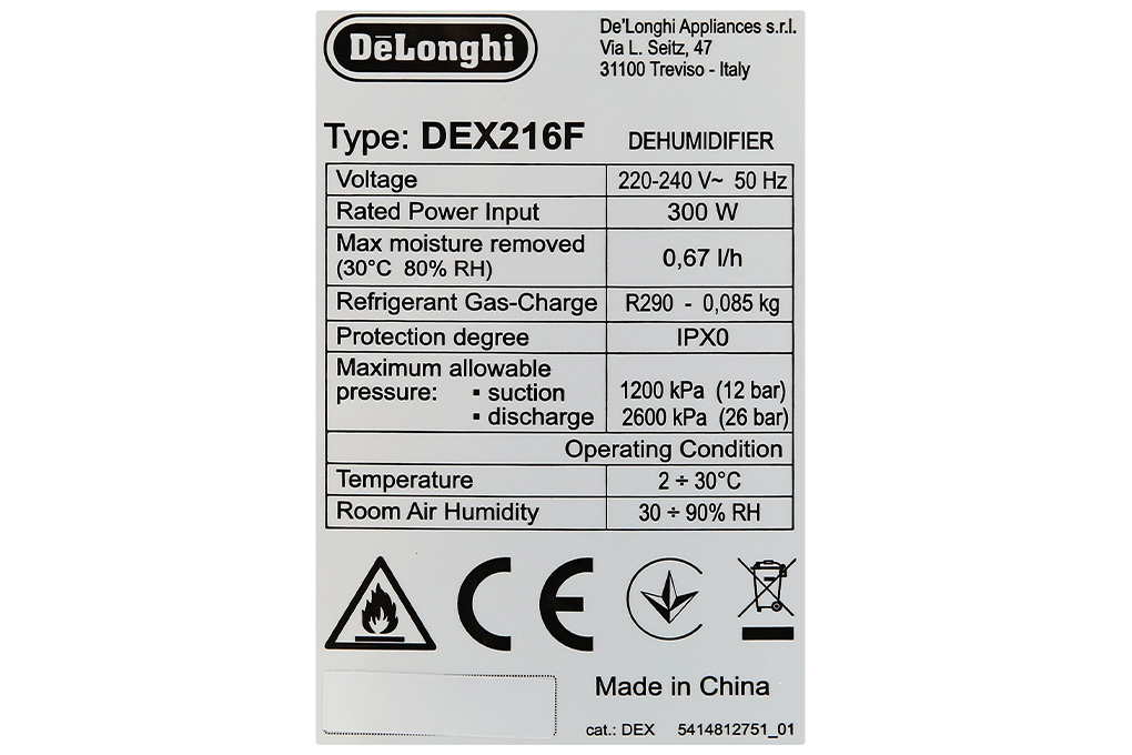 Máy hút ẩm Delonghi DEX216F Màu Xanh dương đậm