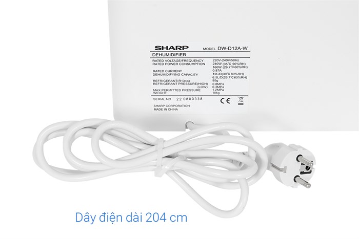 Máy hút ẩm Sharp DW-D12A-W Màu Trắng