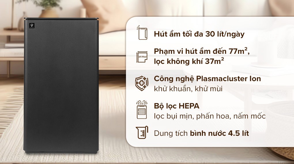 Máy hút ẩm Sharp DW-T30FV-H