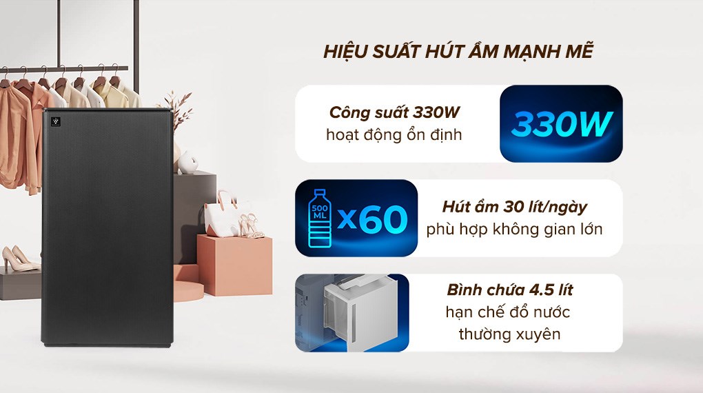 Máy hút ẩm Sharp DW-T30FV-H