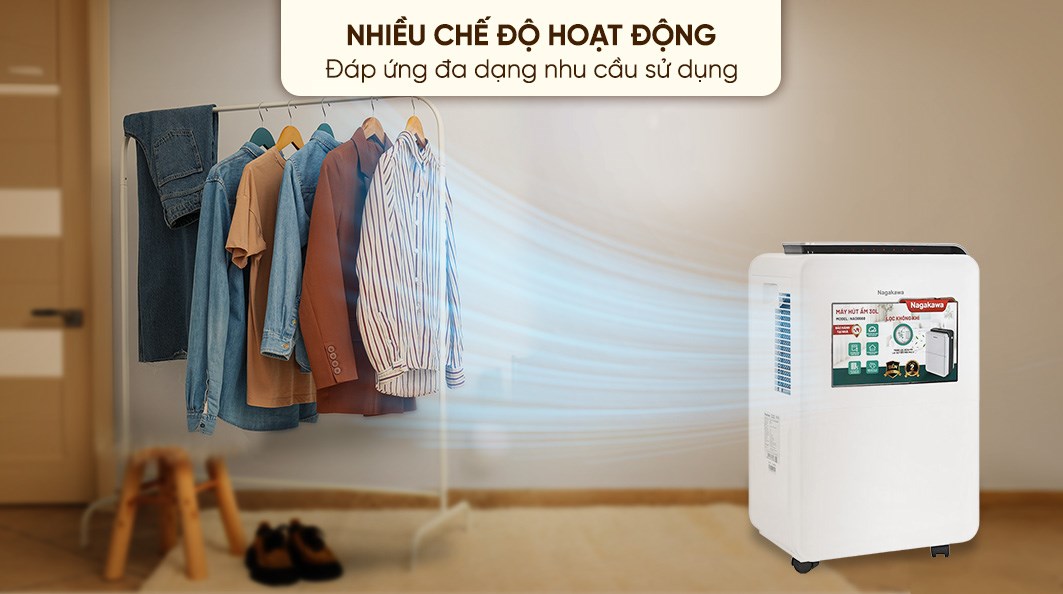 Máy hút ẩm kết hợp lọc không khí Nagakawa NAD8668