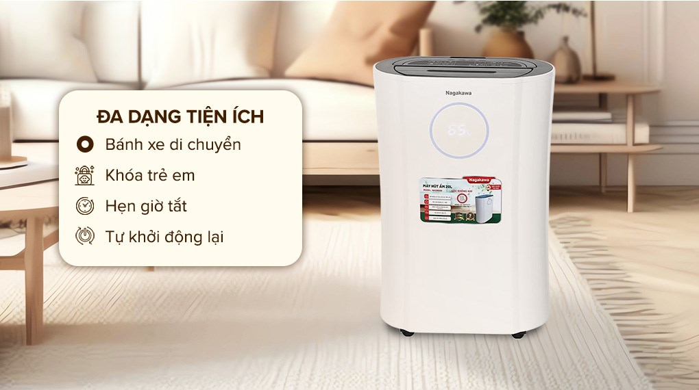 Máy hút ẩm kết hợp lọc không khí Nagakawa NAD8559