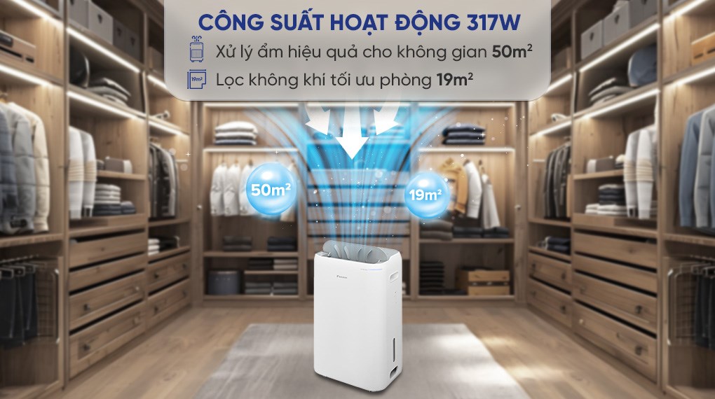 Máy hút ẩm kết hợp lọc không khí Daikin JPF12AV2