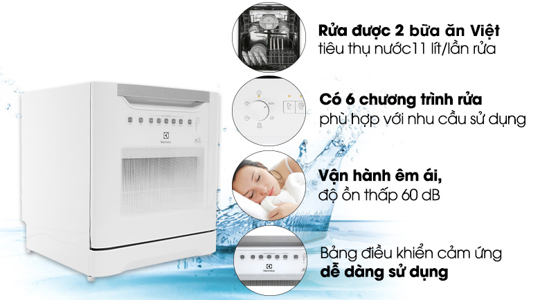 Máy rửa chén mini Electrolux ESF6010BW