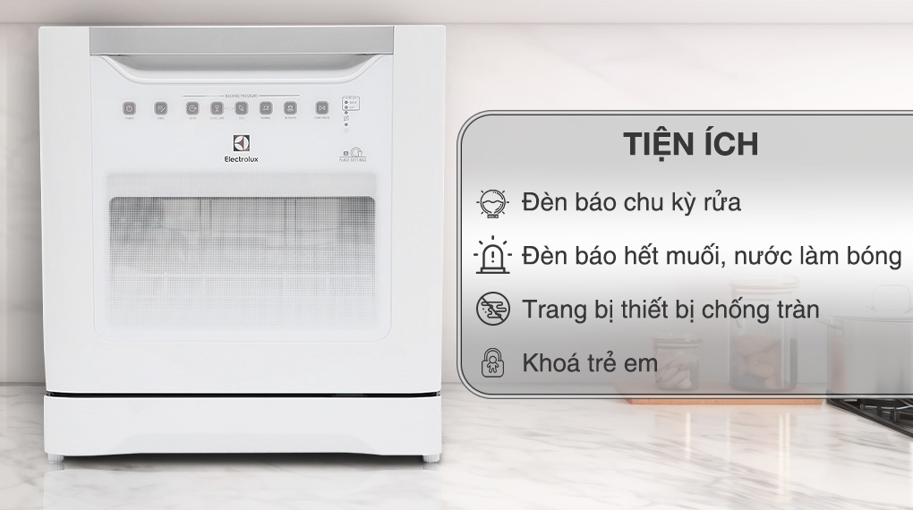 Tiện ích Máy rửa bát mini Electrolux ESF6010BW