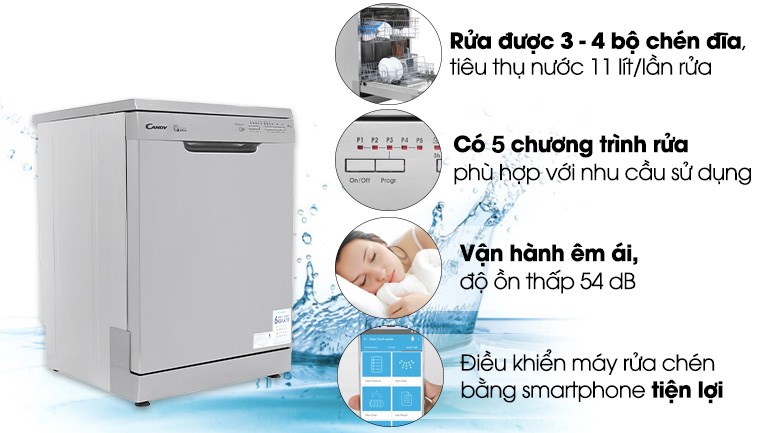 Máy rửa chén Candy CDP 1LS39X/T 2150W