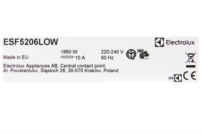 Máy rửa chén độc lập Electrolux ESF5206LOW Màu Trắng