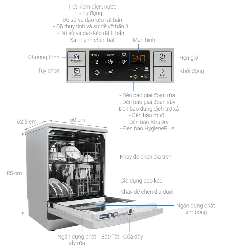 Máy rửa chén độc lập Electrolux ESF5512LOX