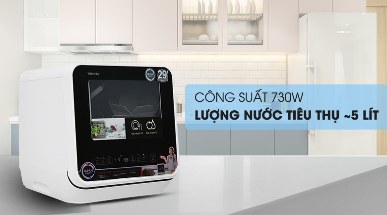 Máy rửa chén mini Toshiba DWS-22AVN K 730W