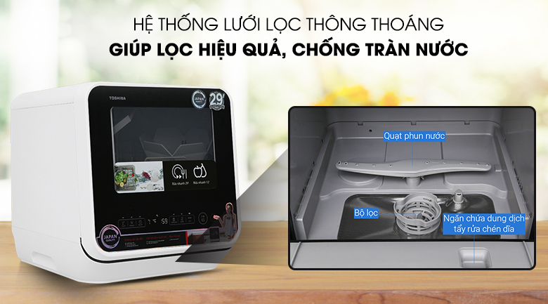 Máy rửa chén mini Toshiba DWS-22AVN K 730W