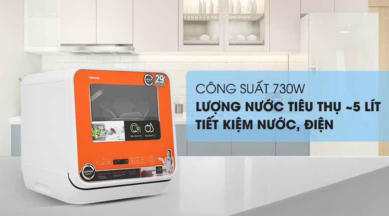 Máy rửa chén mini Toshiba DWS-22AVN D 730W