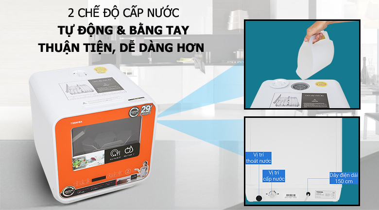 Máy rửa chén mini Toshiba DWS-22AVN D 730W
