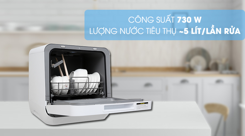 Máy rửa chén mini Toshiba DWS-22AVN N 730W
