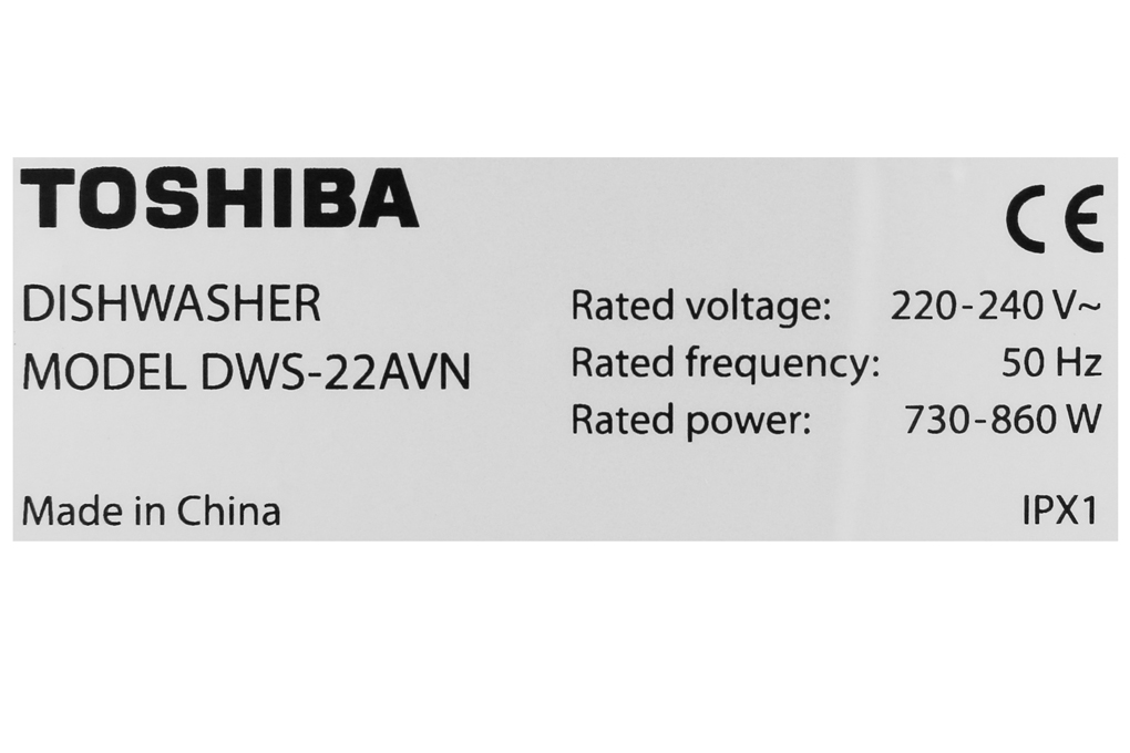 Máy rửa chén mini Toshiba DWS-22AVN N 730W