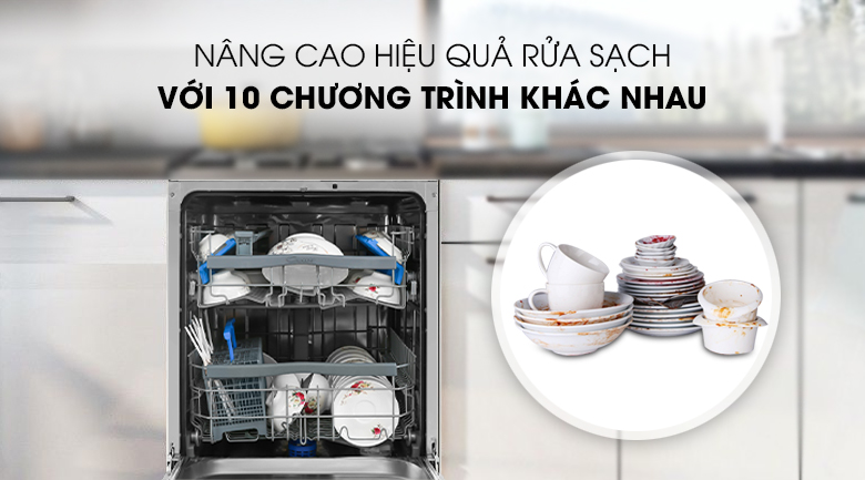 10 chương trình khác nhau - Máy rửa chén Candy CDPN 4D620PW