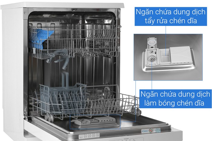 Máy rửa chén độc lập Candy CDPN 1L390PW Màu Trắng