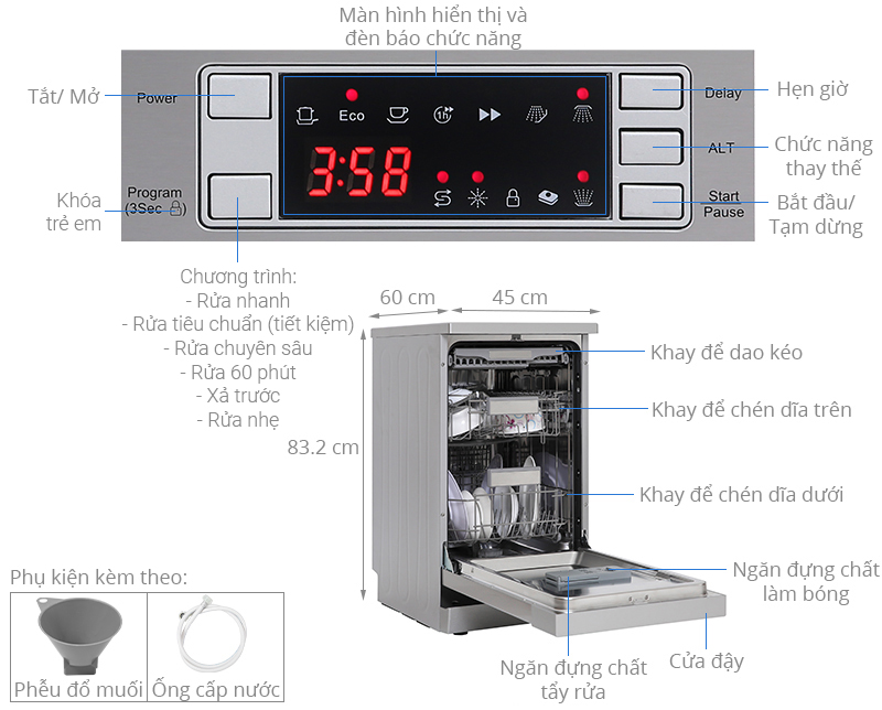 Máy rửa chén độc lập Galanz W45A3A401S-0E1(SS)