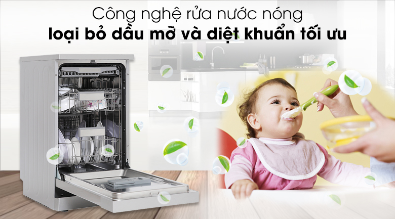 Máy rửa chén độc lập Galanz W45A3A401S-0E1(SS) - Công nghệ rửa nước nóng