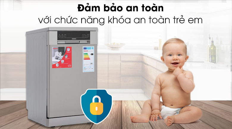 Máy rửa chén độc lập Có Sấy Galanz W45A3A401M-0E1 - Chức năng khóa an toàn trẻ em
