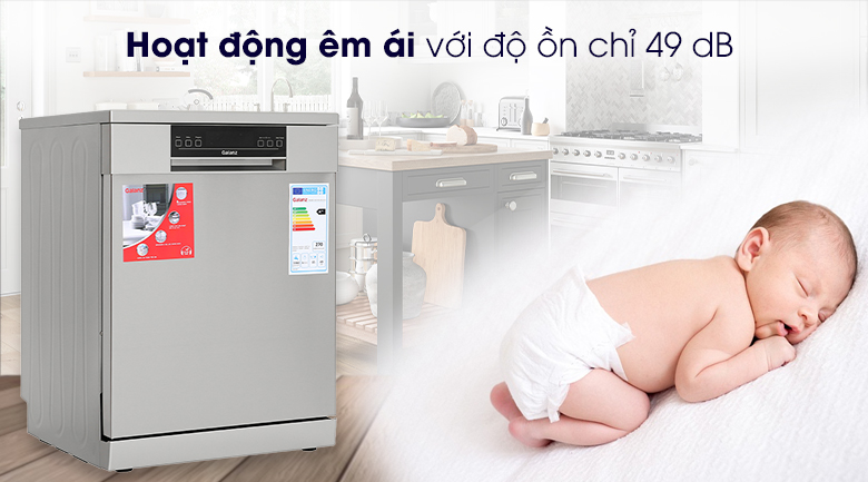 Máy rửa chén Galanz W60B1A401M-AE5(SS) 1850W - Hoạt động êm ái