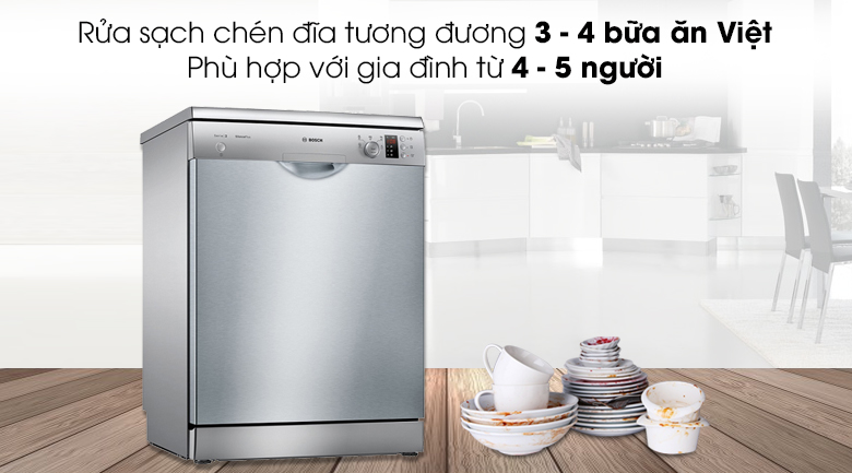 Máy rửa chén Bosch SMS25DI05E 2400W - Rửa sạch chén đĩa 3 - 4 bữa ăn Việt