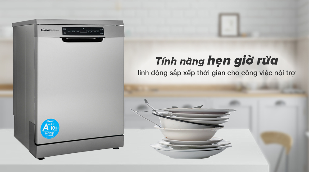 Tính năng hẹn giờ rửa - Máy rửa chén Candy CDPN 4D620PX/E 2150W