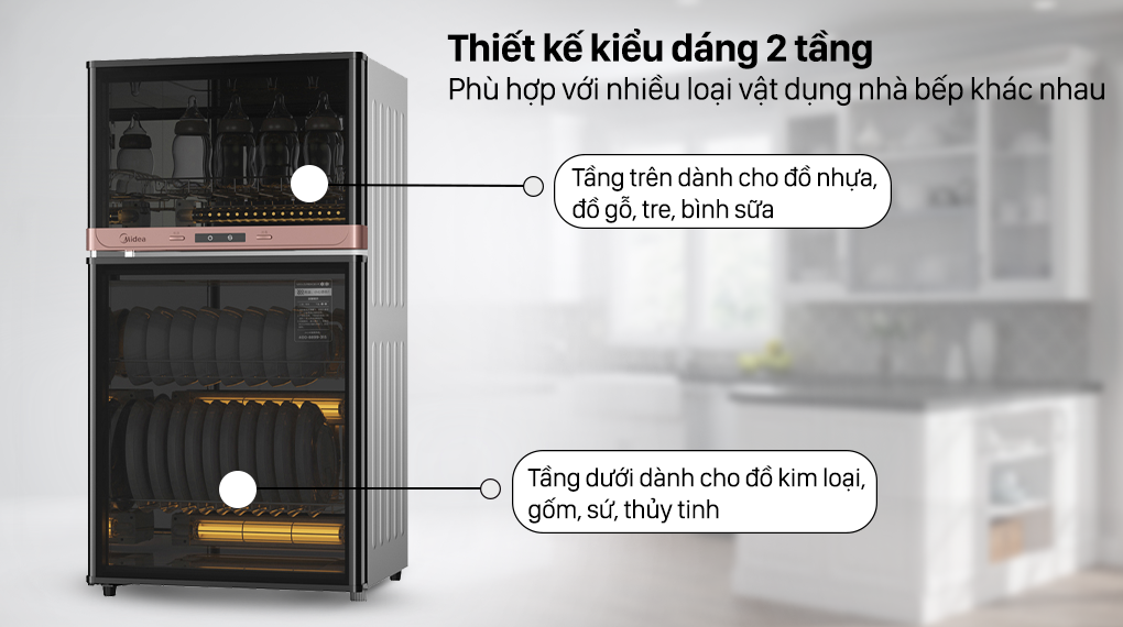 Máy sấy chén Midea MXV-ZLP80XC65-R