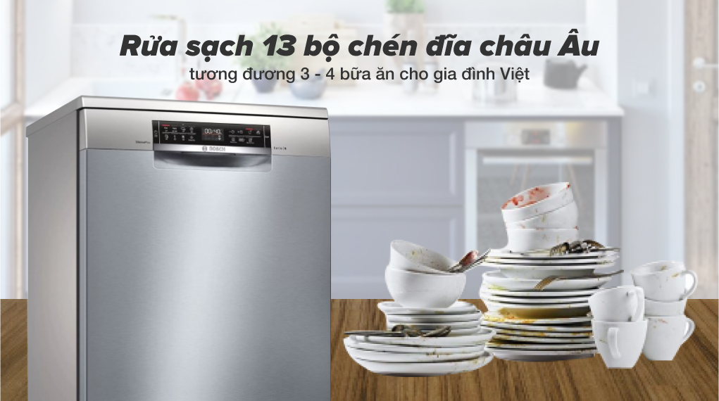 Máy rửa chén độc lập Bosch SMS6ECI93E  - Sức chứa