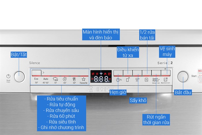 Máy rửa chén độc lập Bosch SMS2HAI12E Màu Bạc