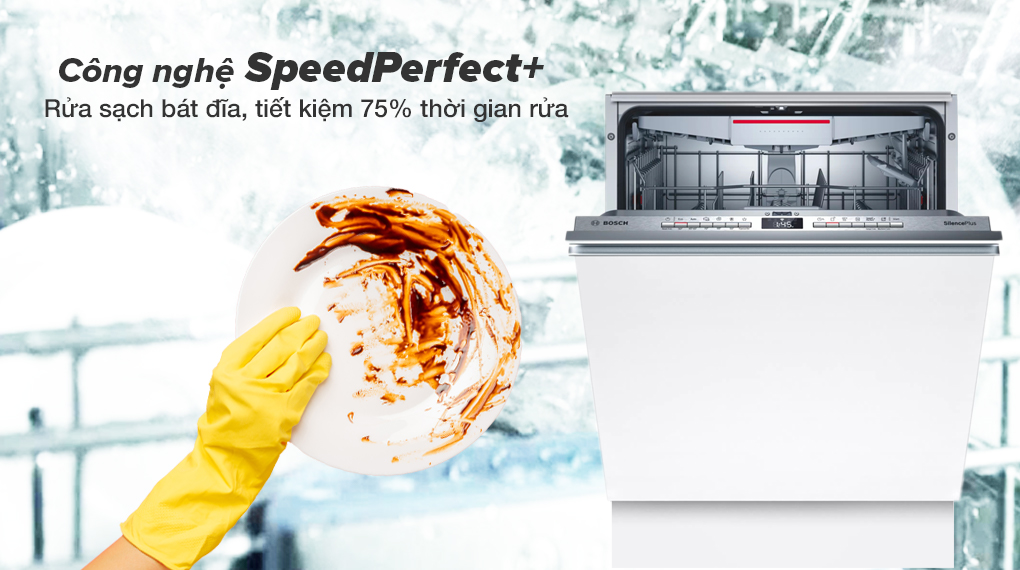Máy rửa chén âm toàn phần Bosch SMV4HCX48E - công nghệ SpeedPerfect+