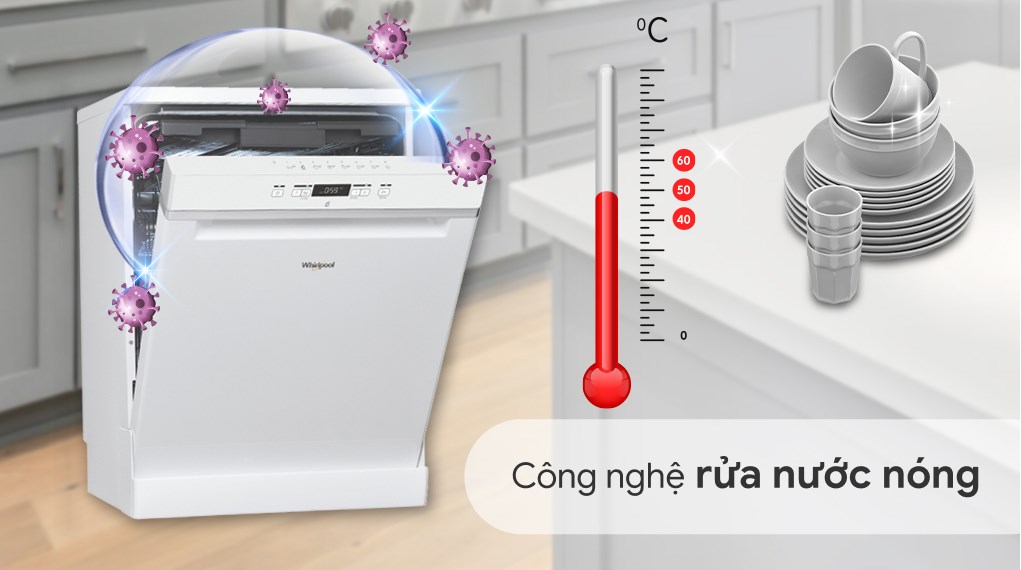 Máy rửa chén độc lập Whirlpool WFC 3C26P