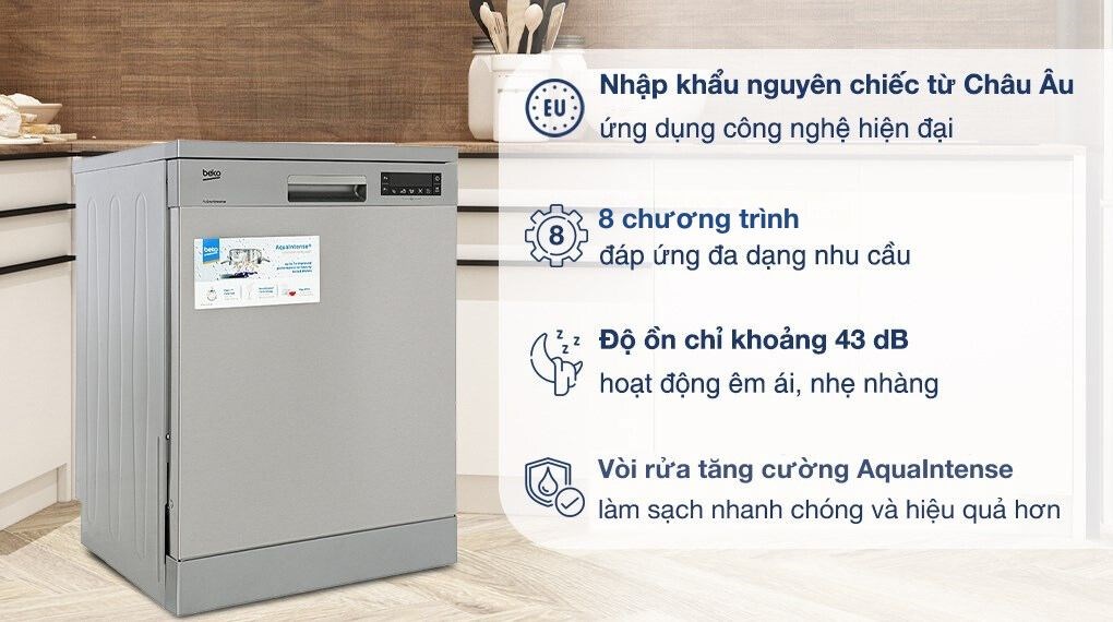 Máy rửa bát độc lập Beko DFN28424X