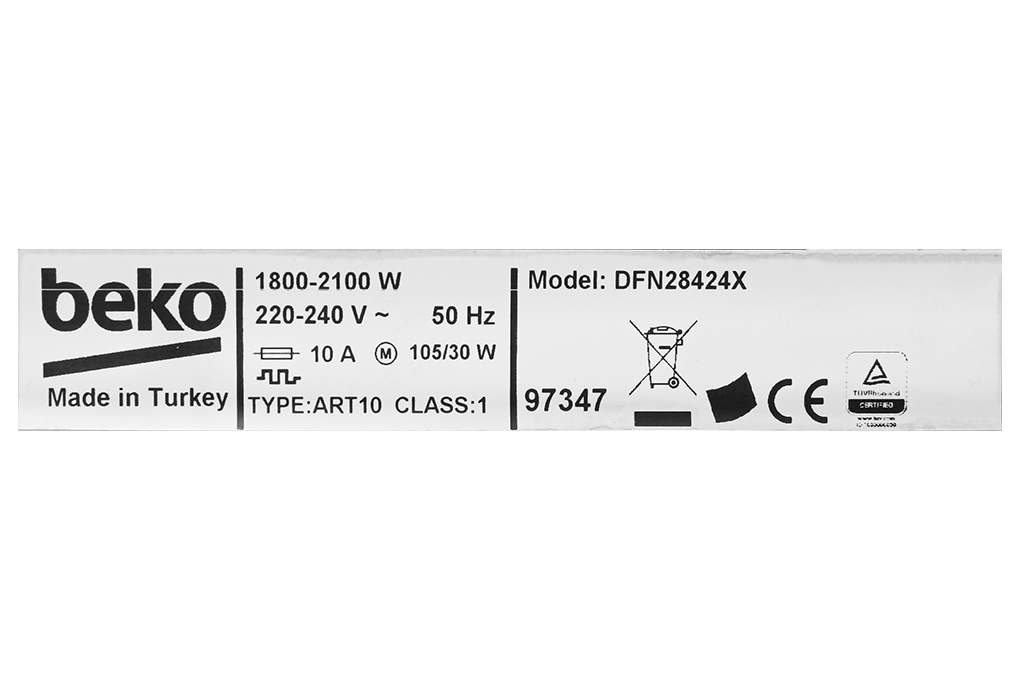 Máy rửa chén độc lập Beko DFN28424X Màu Bạc