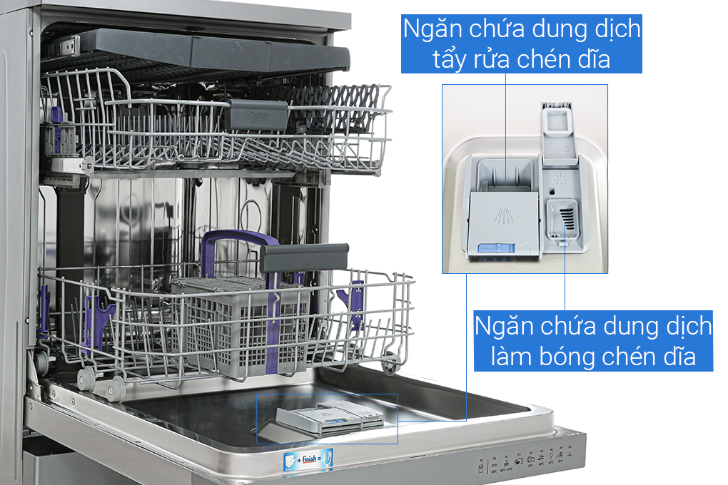 Máy rửa chén độc lập Beko DFN28424X Màu Bạc