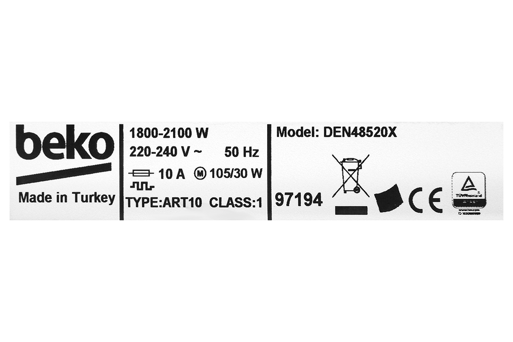 Máy rửa chén độc lập Beko DEN48520X Màu Xám