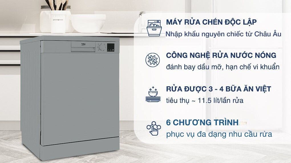 Máy rửa chén độc lập Beko DVN06431S